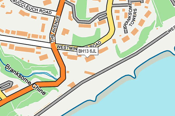 BH13 6JL map - OS OpenMap – Local (Ordnance Survey)