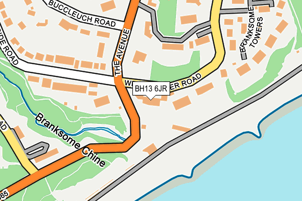 BH13 6JR map - OS OpenMap – Local (Ordnance Survey)