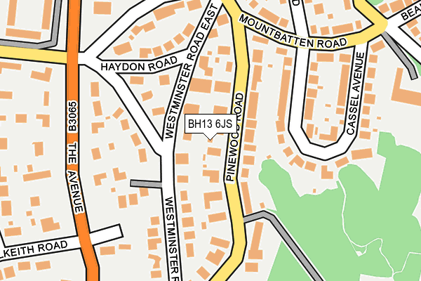 BH13 6JS map - OS OpenMap – Local (Ordnance Survey)