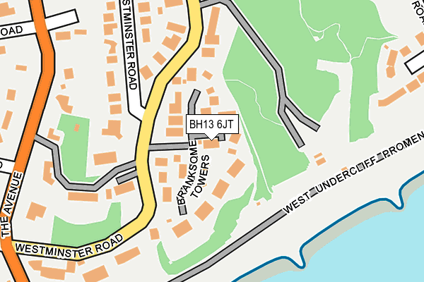 BH13 6JT map - OS OpenMap – Local (Ordnance Survey)