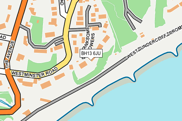 BH13 6JU map - OS OpenMap – Local (Ordnance Survey)