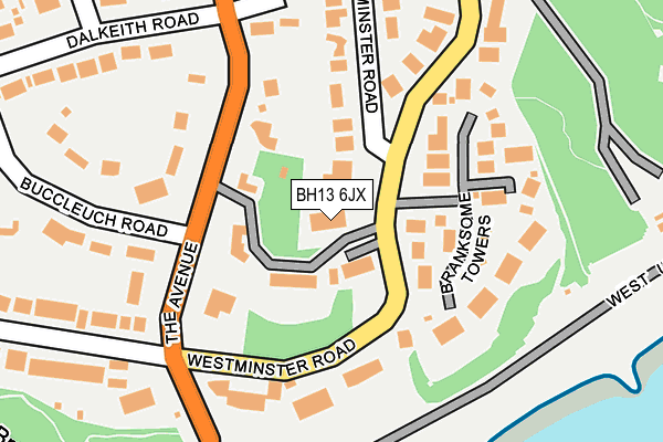 BH13 6JX map - OS OpenMap – Local (Ordnance Survey)