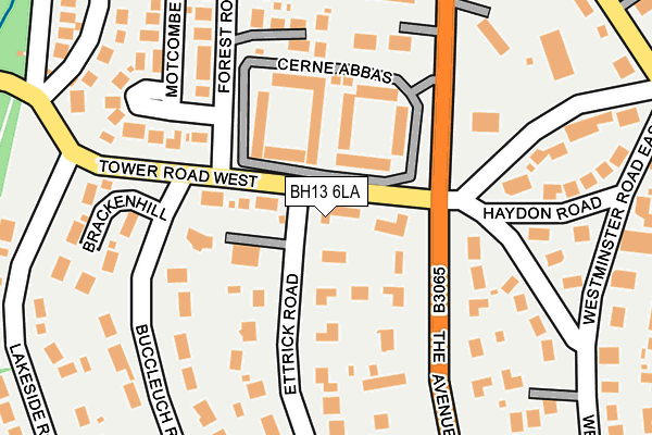 BH13 6LA map - OS OpenMap – Local (Ordnance Survey)