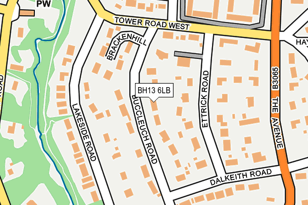 BH13 6LB map - OS OpenMap – Local (Ordnance Survey)