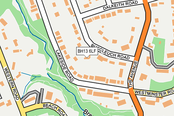 BH13 6LF map - OS OpenMap – Local (Ordnance Survey)