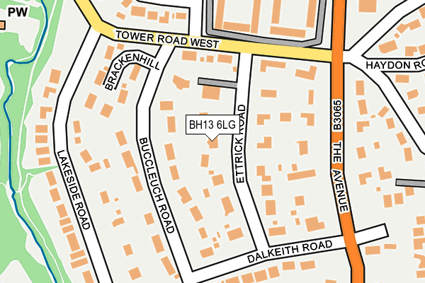 BH13 6LG map - OS OpenMap – Local (Ordnance Survey)