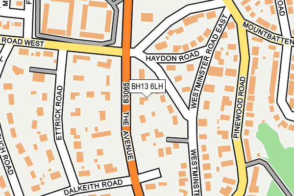 BH13 6LH map - OS OpenMap – Local (Ordnance Survey)