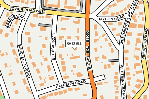 BH13 6LL map - OS OpenMap – Local (Ordnance Survey)