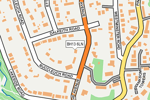 BH13 6LN map - OS OpenMap – Local (Ordnance Survey)