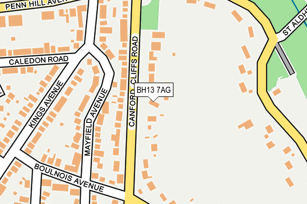 BH13 7AG map - OS OpenMap – Local (Ordnance Survey)
