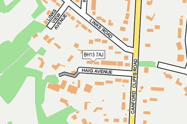 BH13 7AJ map - OS OpenMap – Local (Ordnance Survey)