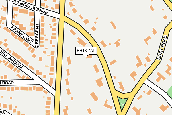 BH13 7AL map - OS OpenMap – Local (Ordnance Survey)