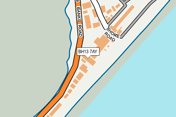 BH13 7AY map - OS OpenMap – Local (Ordnance Survey)