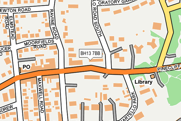 BH13 7BB map - OS OpenMap – Local (Ordnance Survey)