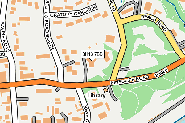 BH13 7BD map - OS OpenMap – Local (Ordnance Survey)