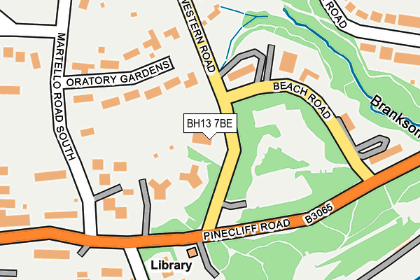 BH13 7BE map - OS OpenMap – Local (Ordnance Survey)