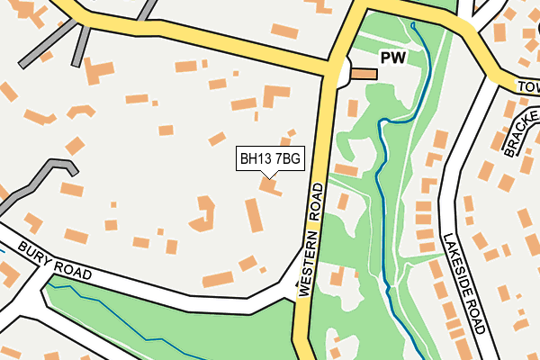 BH13 7BG map - OS OpenMap – Local (Ordnance Survey)