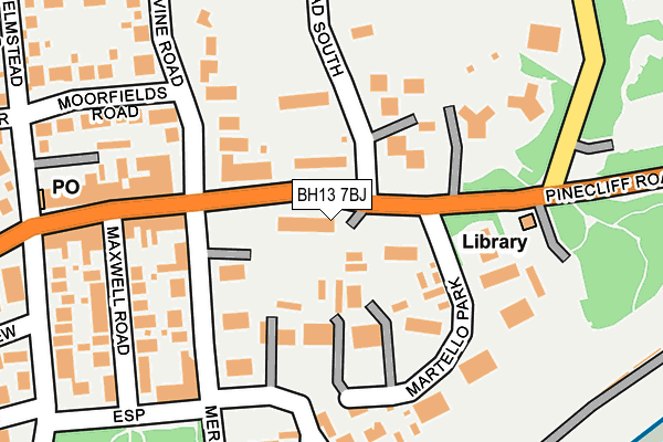 BH13 7BJ map - OS OpenMap – Local (Ordnance Survey)