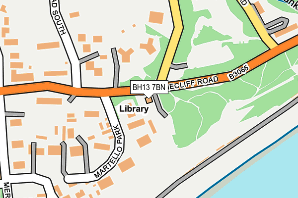 BH13 7BN map - OS OpenMap – Local (Ordnance Survey)