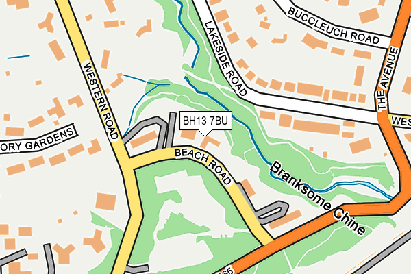 BH13 7BU map - OS OpenMap – Local (Ordnance Survey)