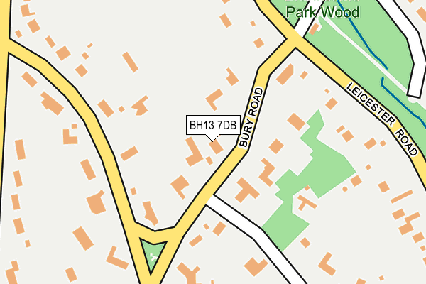 BH13 7DB map - OS OpenMap – Local (Ordnance Survey)