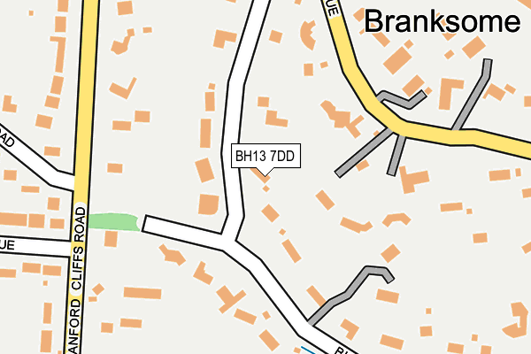 BH13 7DD map - OS OpenMap – Local (Ordnance Survey)
