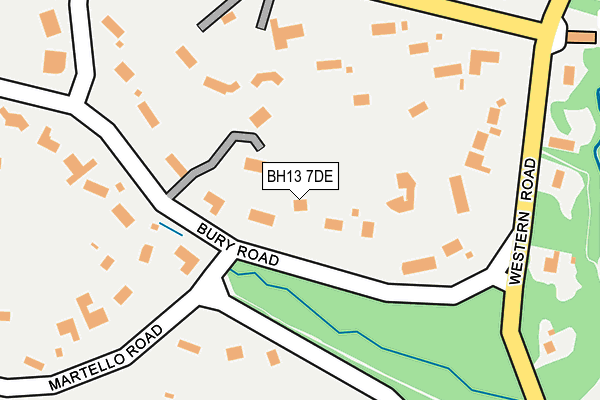 BH13 7DE map - OS OpenMap – Local (Ordnance Survey)