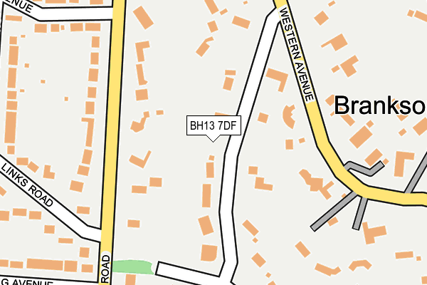 BH13 7DF map - OS OpenMap – Local (Ordnance Survey)