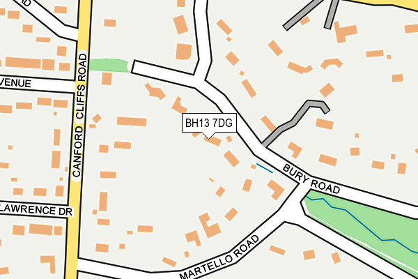 BH13 7DG map - OS OpenMap – Local (Ordnance Survey)