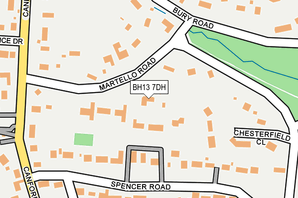 BH13 7DH map - OS OpenMap – Local (Ordnance Survey)
