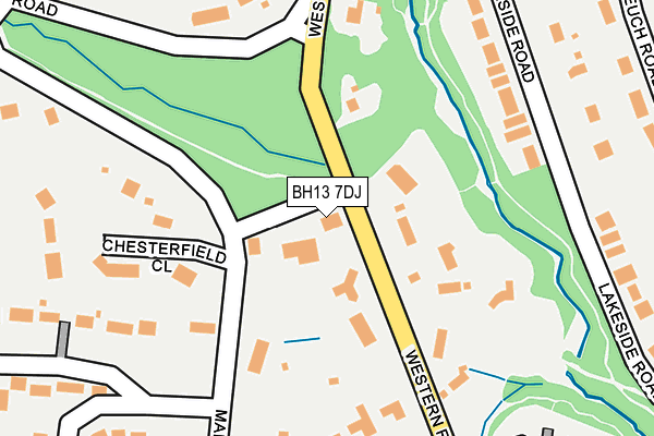 BH13 7DJ map - OS OpenMap – Local (Ordnance Survey)