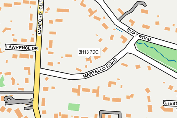 BH13 7DQ map - OS OpenMap – Local (Ordnance Survey)