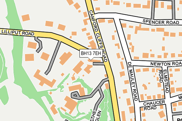 BH13 7EH map - OS OpenMap – Local (Ordnance Survey)