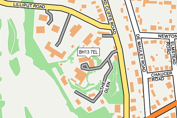 BH13 7EL map - OS OpenMap – Local (Ordnance Survey)