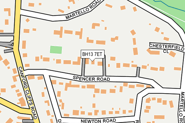 BH13 7ET map - OS OpenMap – Local (Ordnance Survey)