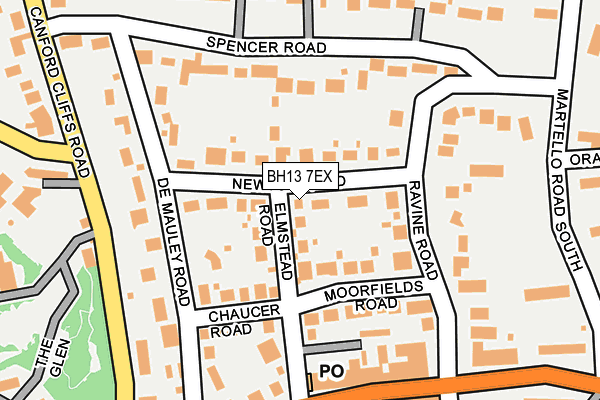 BH13 7EX map - OS OpenMap – Local (Ordnance Survey)