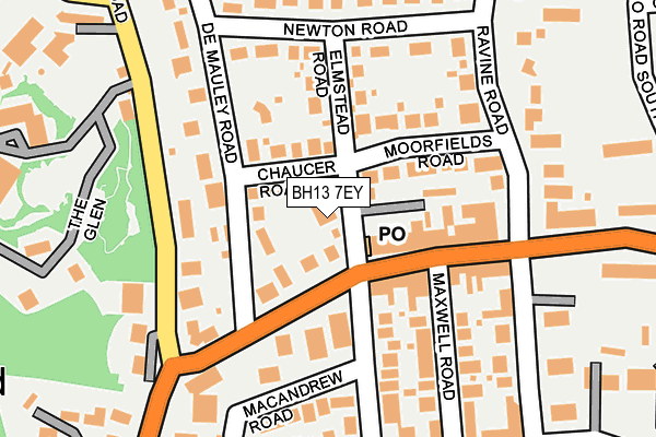 BH13 7EY map - OS OpenMap – Local (Ordnance Survey)