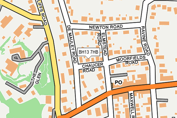 BH13 7HB map - OS OpenMap – Local (Ordnance Survey)