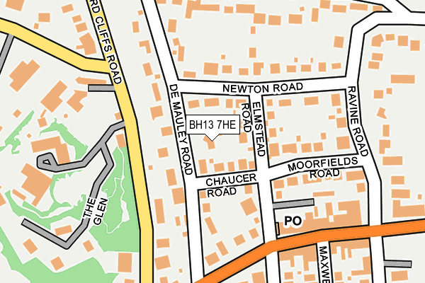 BH13 7HE map - OS OpenMap – Local (Ordnance Survey)