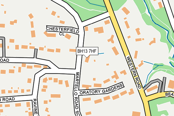 BH13 7HF map - OS OpenMap – Local (Ordnance Survey)