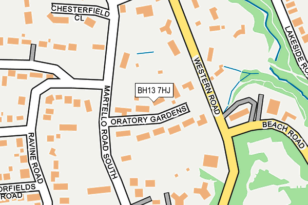 BH13 7HJ map - OS OpenMap – Local (Ordnance Survey)