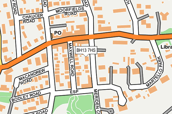 BH13 7HS map - OS OpenMap – Local (Ordnance Survey)