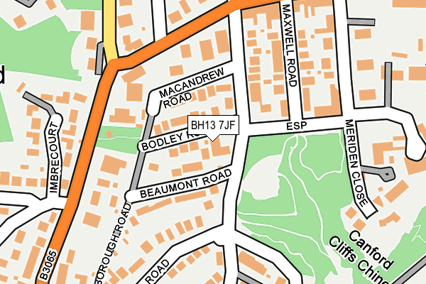BH13 7JF map - OS OpenMap – Local (Ordnance Survey)