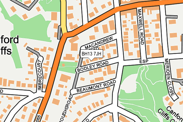 BH13 7JH map - OS OpenMap – Local (Ordnance Survey)