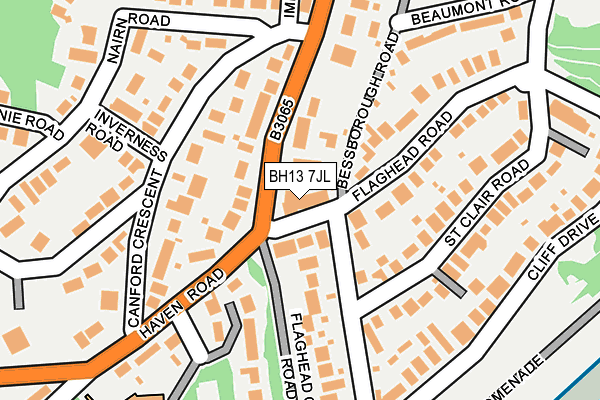 BH13 7JL map - OS OpenMap – Local (Ordnance Survey)
