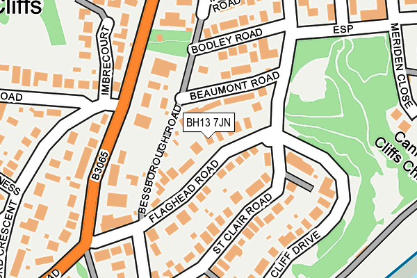 BH13 7JN map - OS OpenMap – Local (Ordnance Survey)