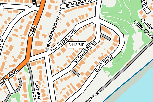 BH13 7JP map - OS OpenMap – Local (Ordnance Survey)