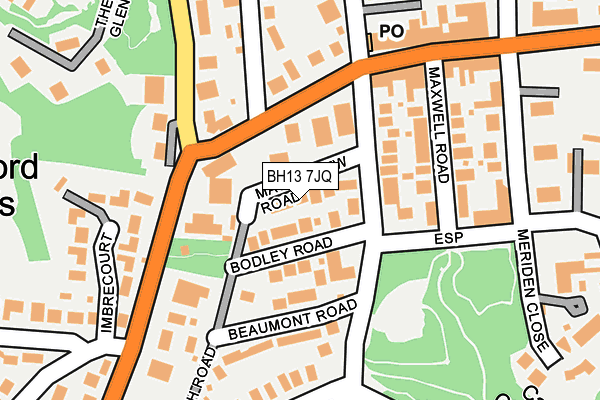 BH13 7JQ map - OS OpenMap – Local (Ordnance Survey)