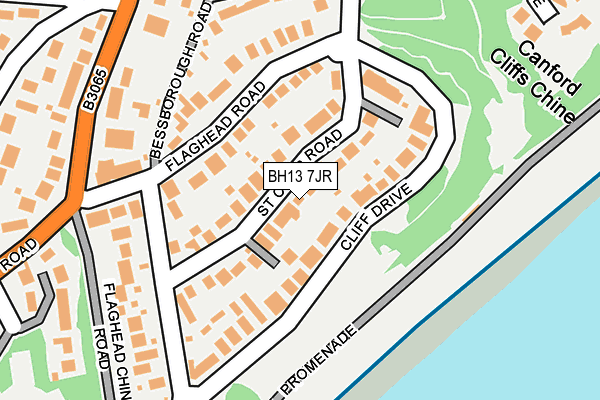 BH13 7JR map - OS OpenMap – Local (Ordnance Survey)