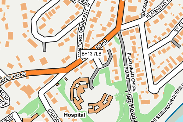 BH13 7LB map - OS OpenMap – Local (Ordnance Survey)